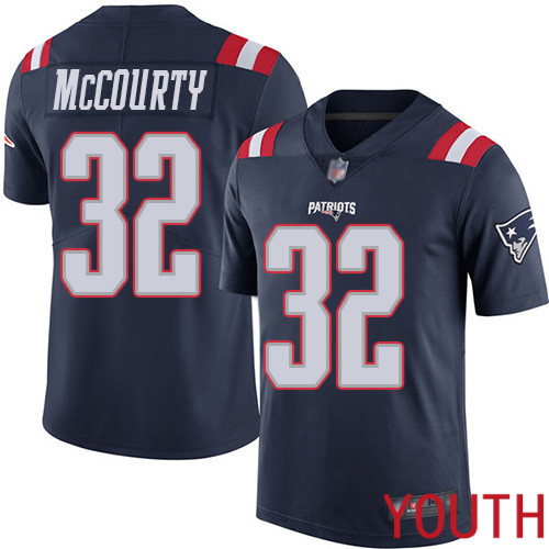 New England Patriots Football #32 Rush Vapor Limited Navy Blue Youth Devin McCourty NFL Jersey->youth nfl jersey->Youth Jersey